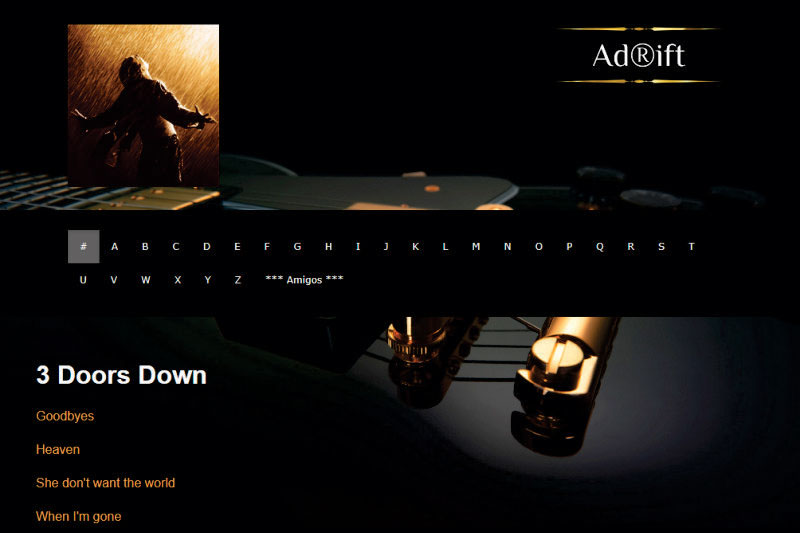 amostra do site Adrift
