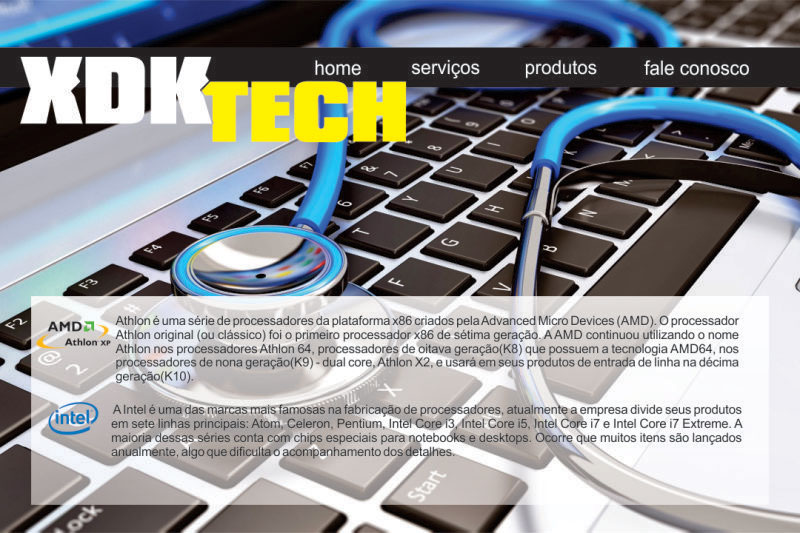 amostra da template XDK TECH