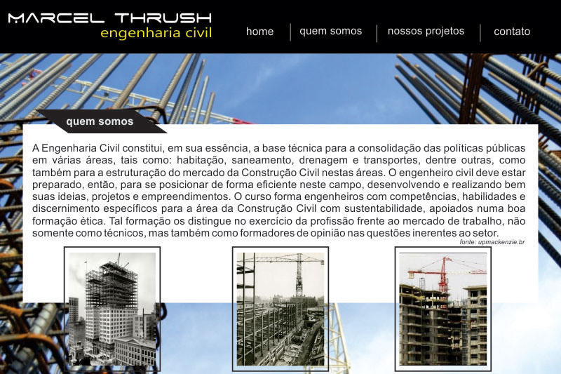 amostra da template Marcel Thrush