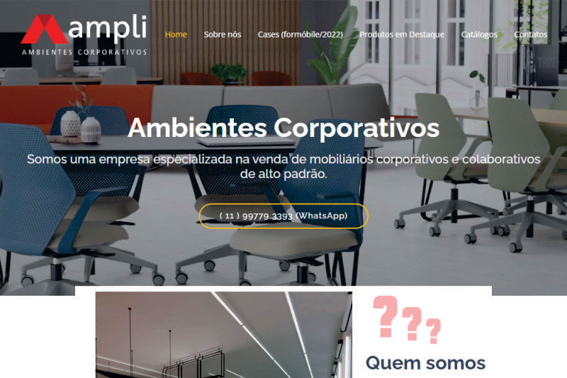 amostra do site Ampli Ambientes Corporativos